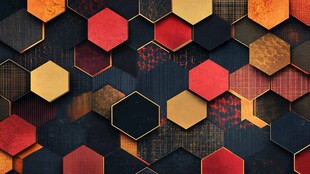 多彩六边形几何图案背景