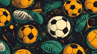 多彩足球图案设计