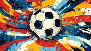 炫彩足球动感背景图