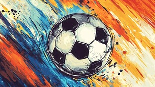 动感足球艺术插画