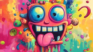 彩色搞怪卡通怪物形象