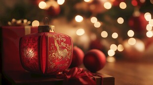 喜庆中式圣诞装饰摆件