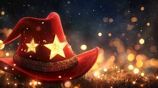 梦幻红帽闪耀金色星光