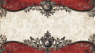 复古爱心花纹背景图