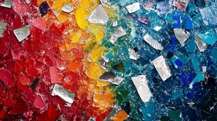 五彩斑斓碎玻璃艺术背景