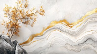 金色树影下的大理石纹理