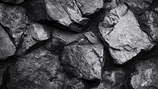 黑色岩石纹理特写画面