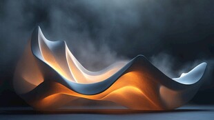 未来感发光抽象艺术装置