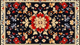 古典花卉图案精美地毯