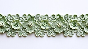 浅绿色花朵蕾丝花边
