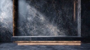 黑色大理石质感展示空间