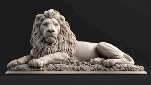 卧姿雄狮雕塑