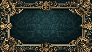 复古黑金华丽装饰边框背景