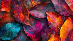 多彩秋叶背景纹理