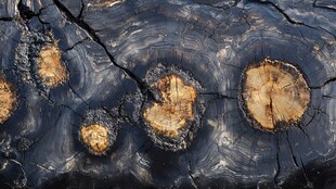 古老树桩截面纹理特写