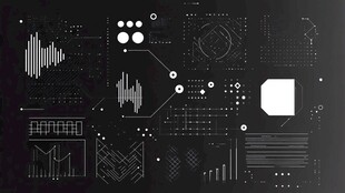 科技风黑白抽象图案设计