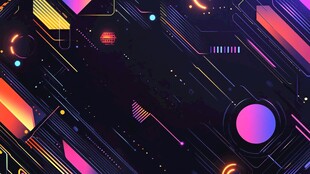 炫酷霓虹几何抽象背景图