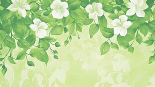 清新茉莉花绿叶背景图