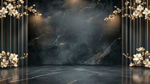 黑金大理石花卉背景空间