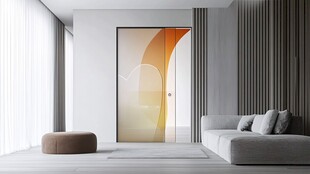 现代简约风客厅玻璃门设计