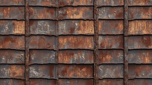 生锈铁皮墙面纹理特写