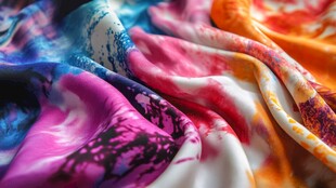 多彩绚丽的印染布料纹理