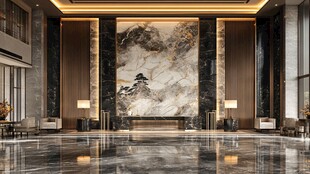 豪华大厅中式山水装饰风格
