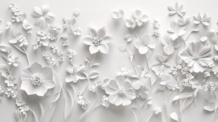 立体纸艺花卉墙面装饰