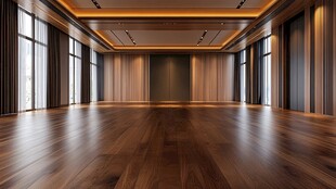 现代宽敞木质会议室空间