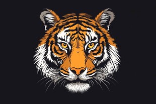老虎头像插画