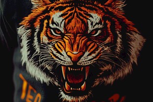 咆哮猛虎印花图案T恤