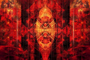 1 炫彩红色几何抽象艺术图