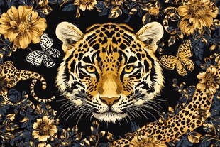 豹纹花卉艺术图案设计