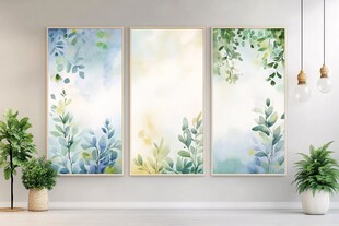 清新绿植三联装饰画