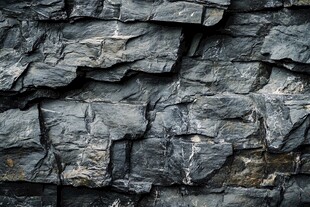 纹理独特的灰色岩石墙面