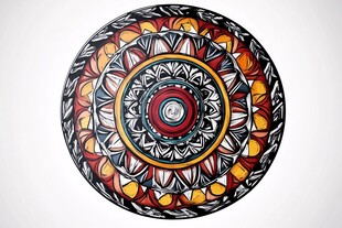 多彩民族风圆形装饰图案