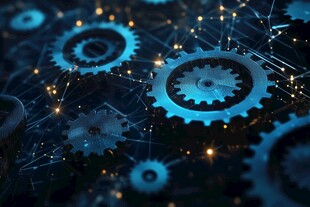 科技感齿轮互联图景