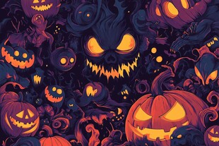 万圣节奇幻鬼怪南瓜场景