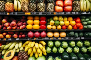 多彩水果陈列架