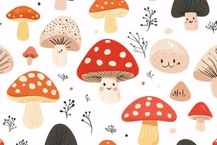 可爱卡通蘑菇图案设计