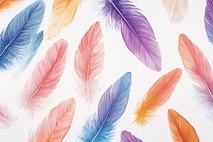 多彩梦幻羽毛背景图案