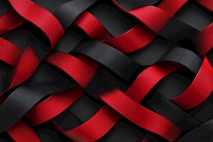 红黑交织丝带纹理图案