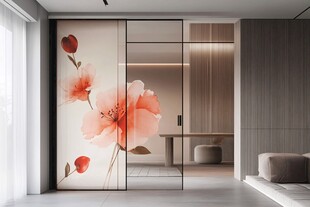 中式花卉移门的雅致空间