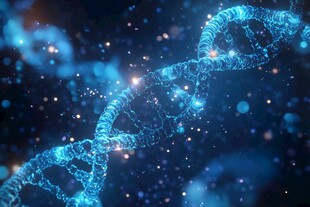 蓝色DNA链的梦幻微观景象