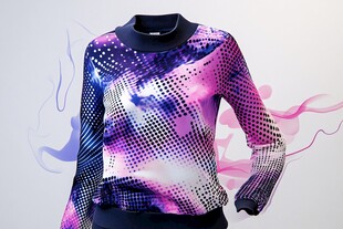 梦幻炫彩图案长袖上衣