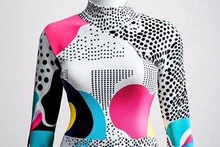 几何图案高领时尚上衣