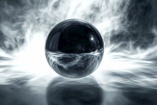 神秘黑水晶球 烟雾环绕