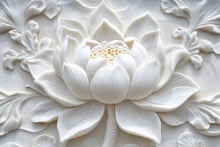 白色莲花浮雕艺术装饰