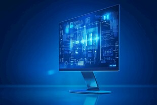 科技感电脑屏幕数据展示