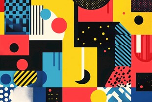 几何色彩拼接抽象艺术图案